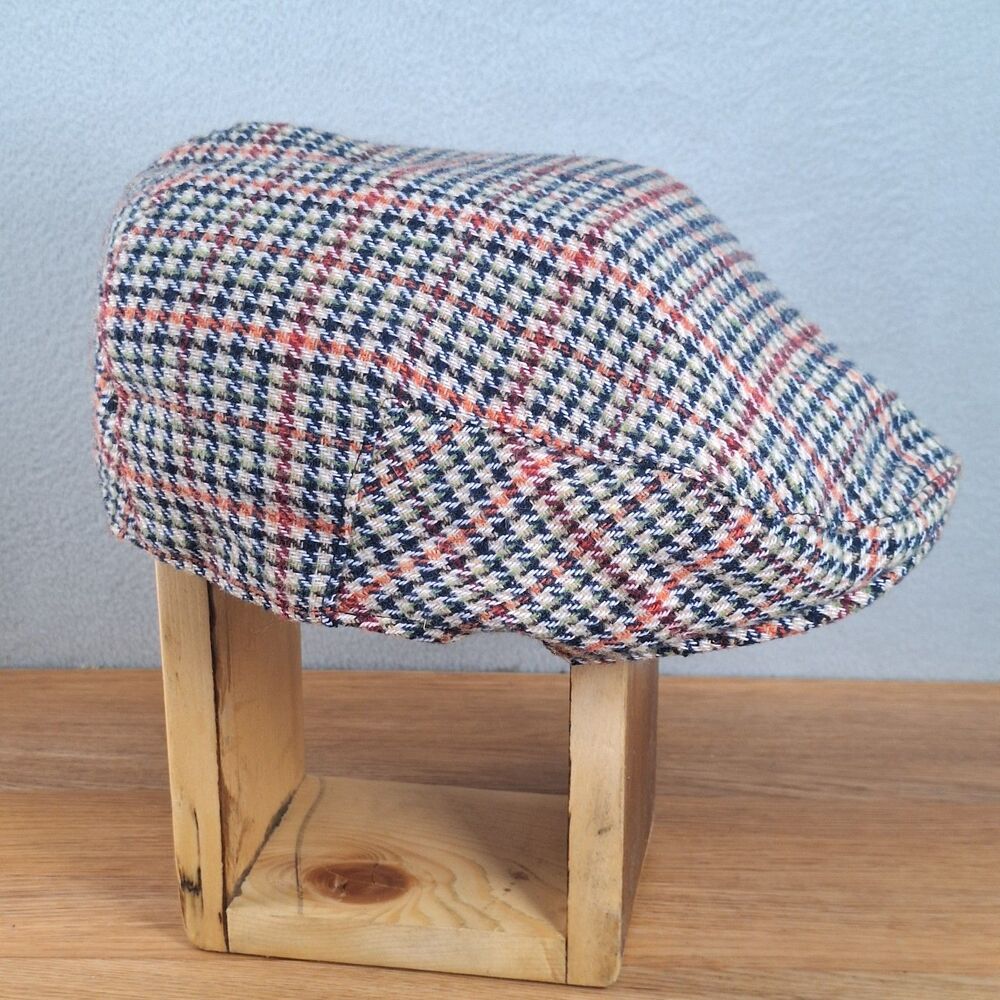Hawkins Newsboy Cap Men's One Size Gray Wool Tweed Plaid Peaky Blinders Style